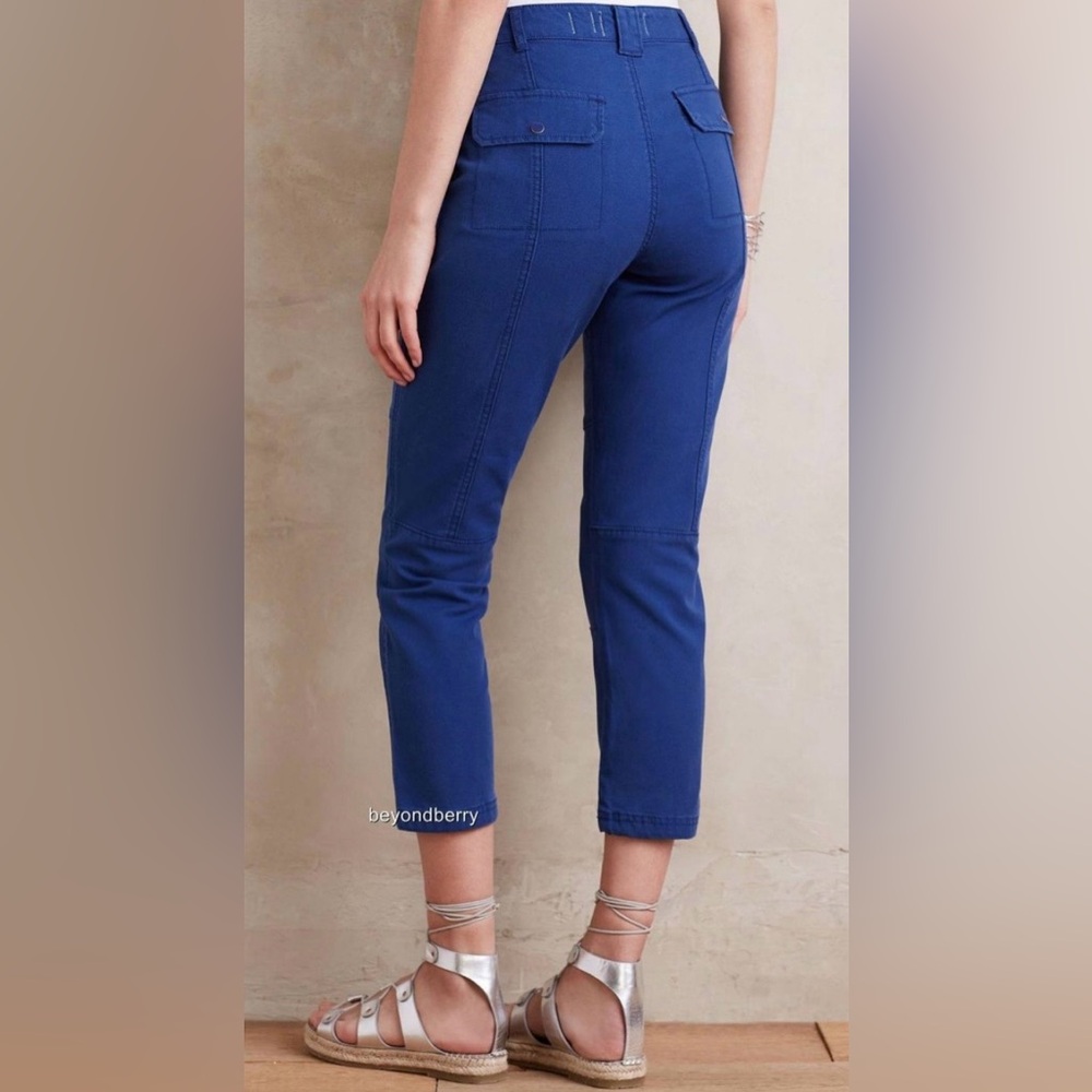 Anthropologie • Women’s Billie Blue Cropped Trousers By Hei Hei Size 28 EUC - Picture 2 of 3
